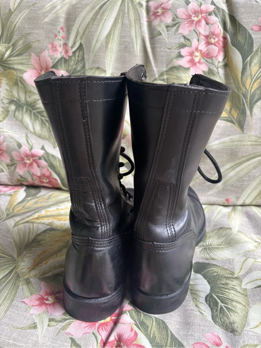 Corcoran boots Black Leather Lace-Up Combat Boots doc marten style jump boot